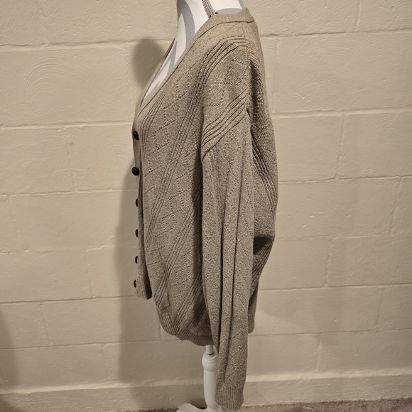 OSCAR DE LA RENTA Cotton Knit Cardigan Button Up Natural Sweater Men’s XL. - Picture 3 of 13